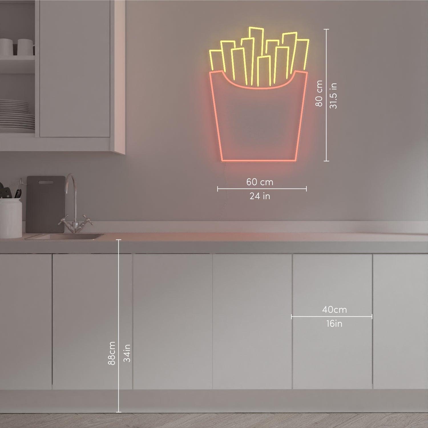 Fries - Neon Tabela - Neonbir
