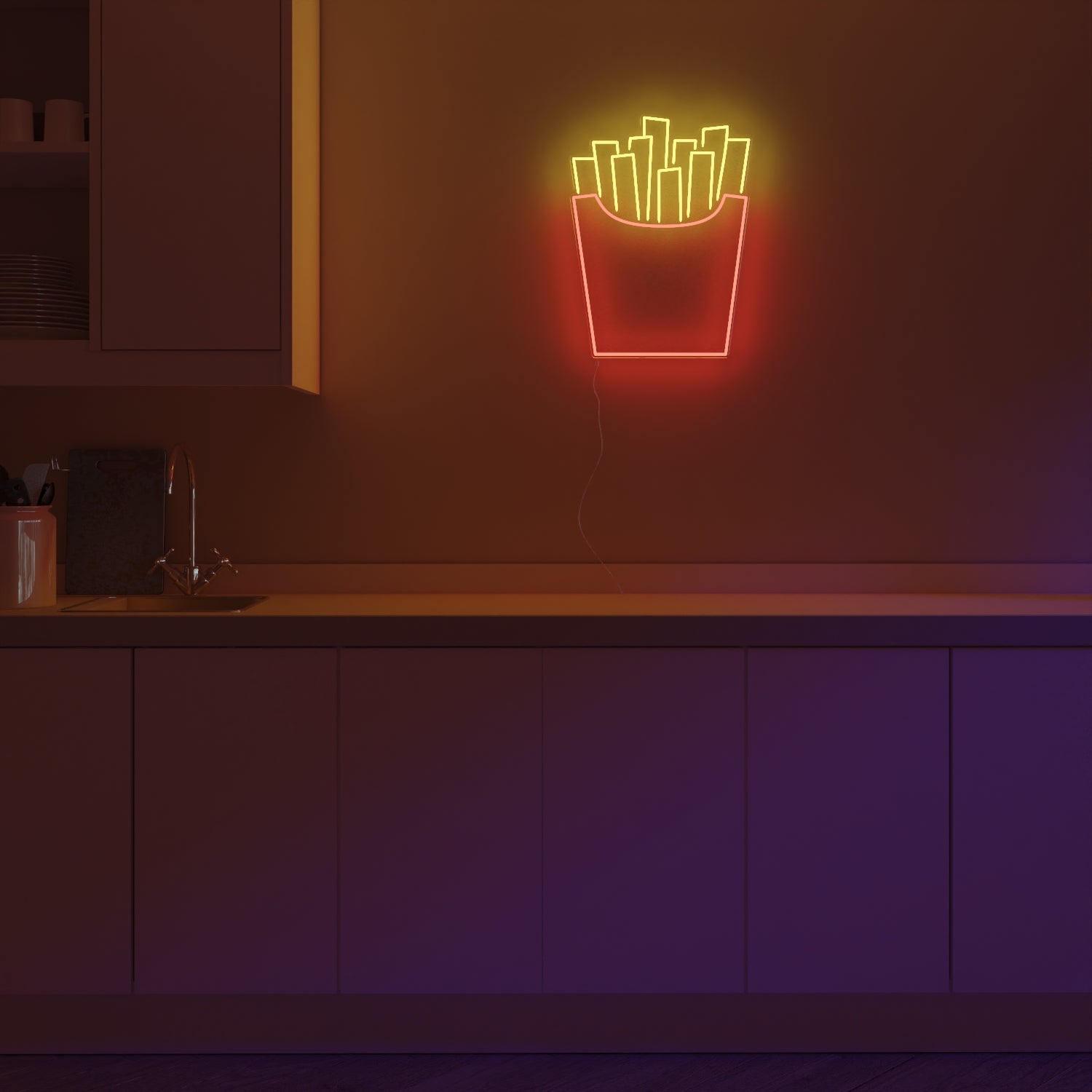 Fries - Neon Tabela - Neonbir