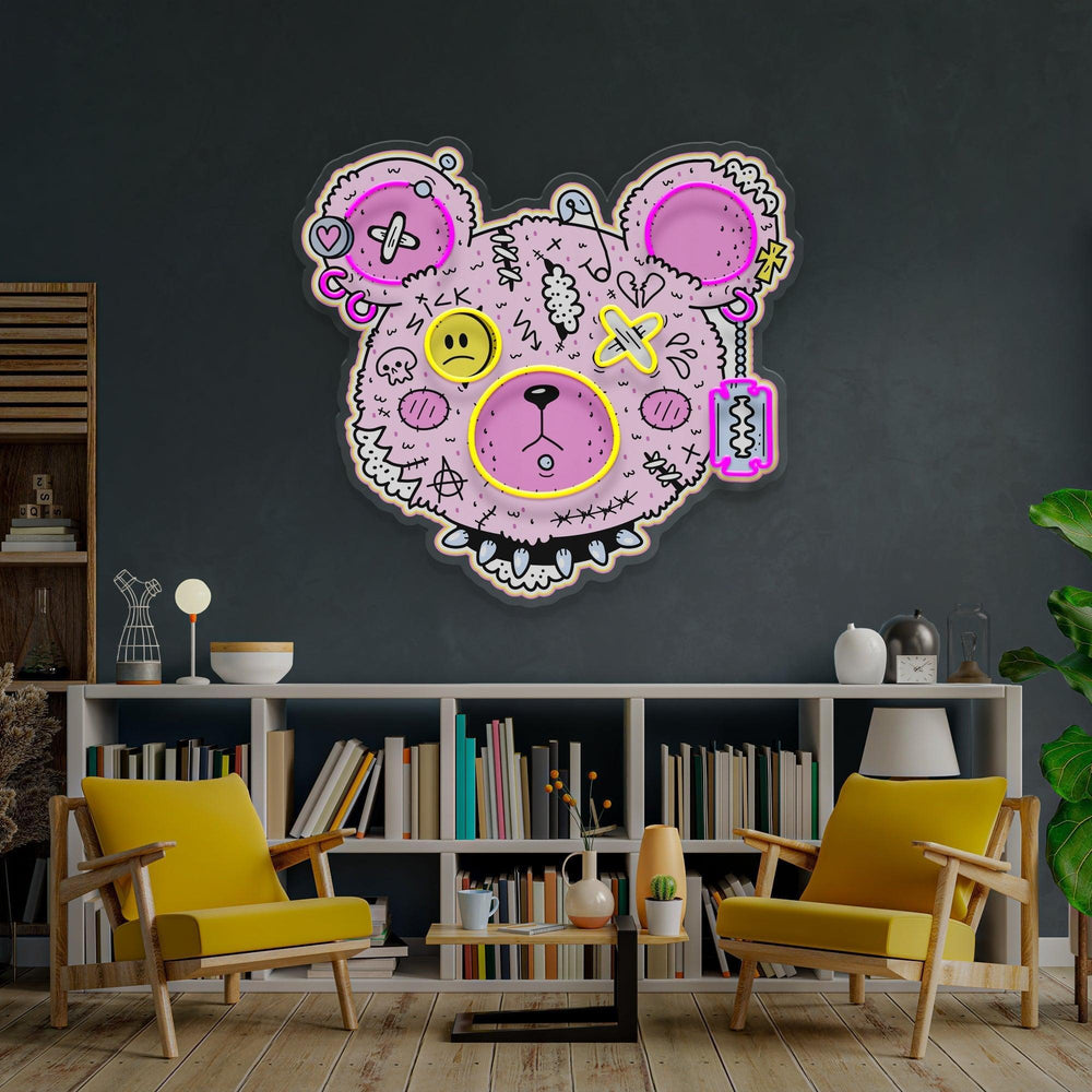 Gangsta Bear Artwork Led Neon Sign Light - Neonbir