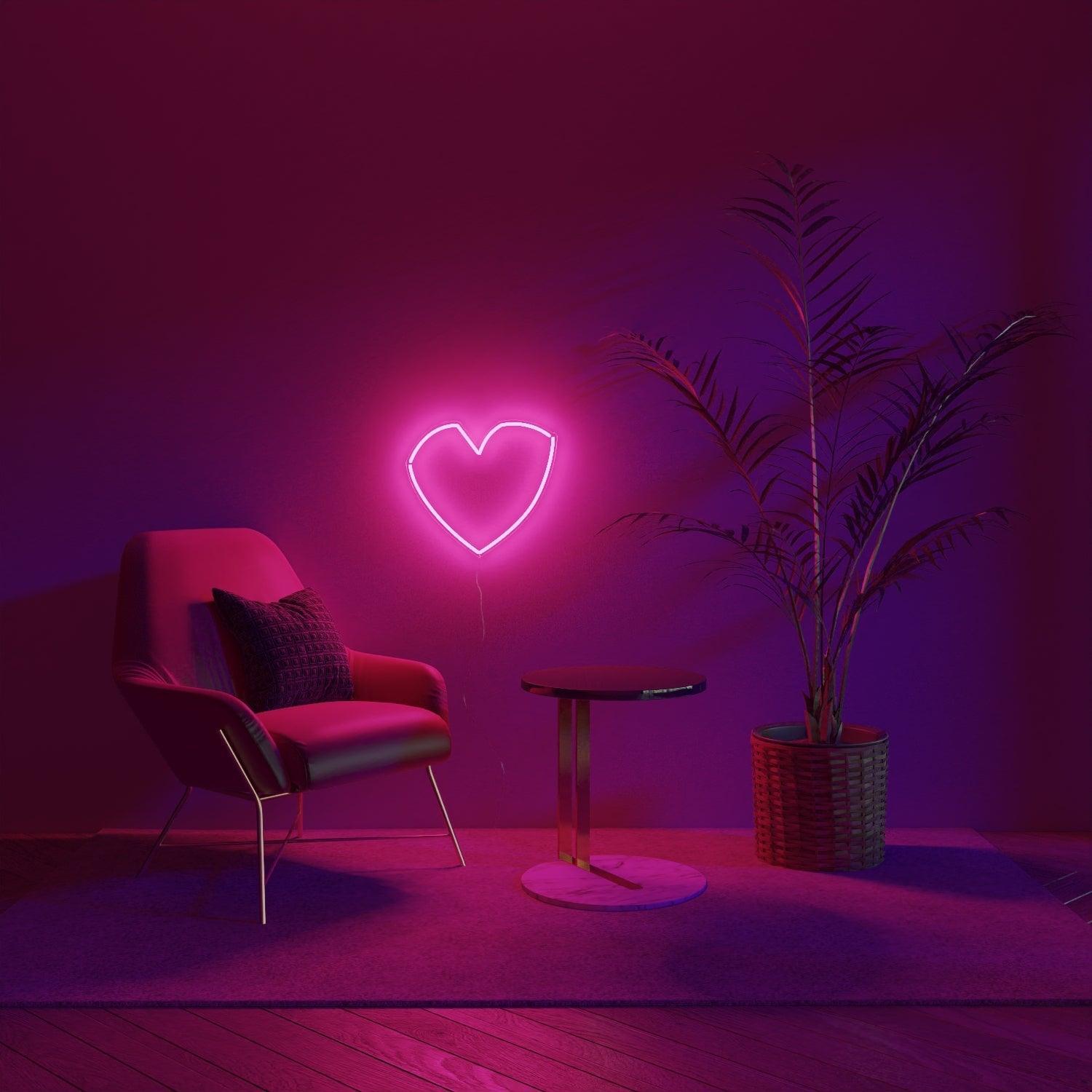 Geometric Heart, Neon Tabela - Neonbir