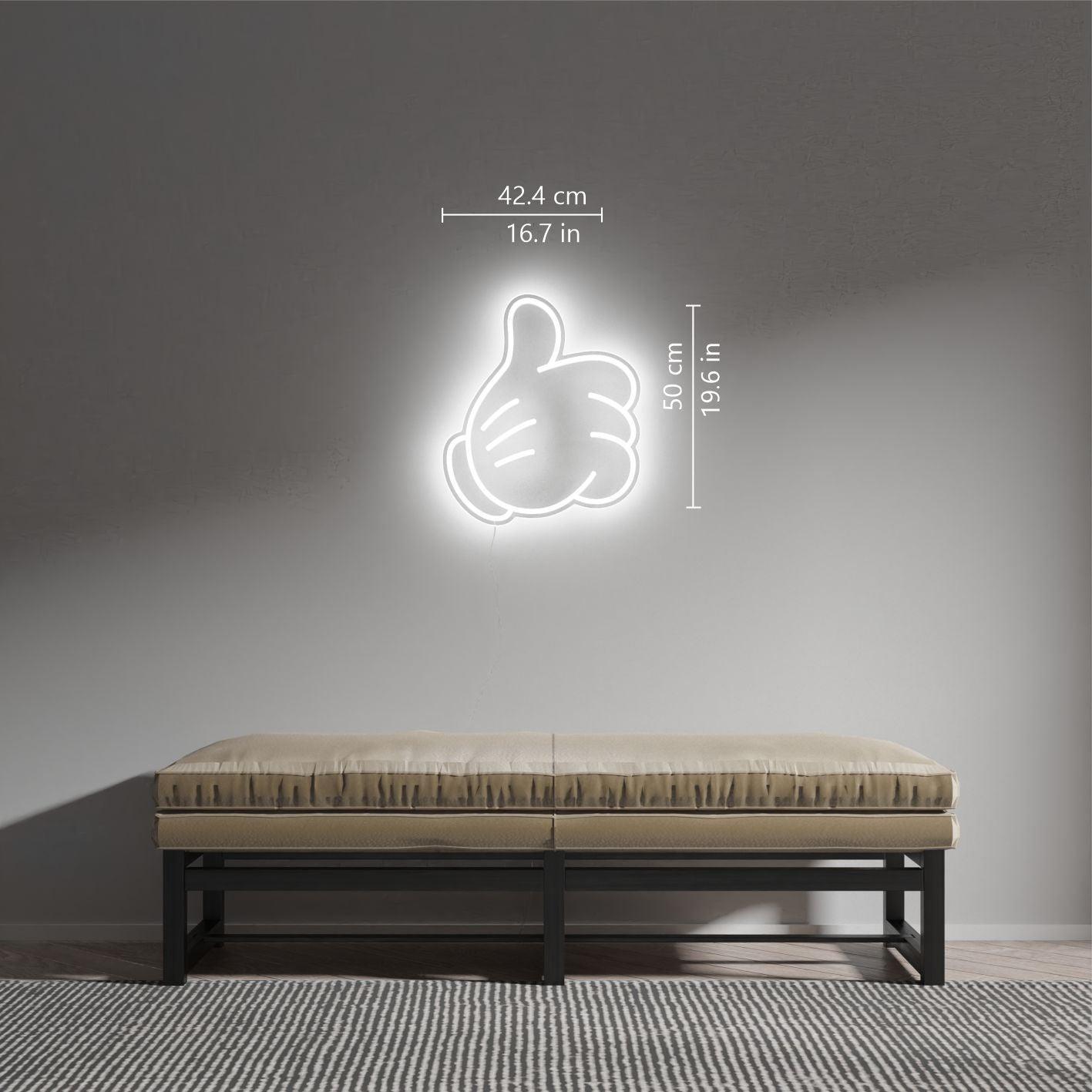 Glove Thumbs Up (Large version) by Yellowpop, Neon Tabela - Neonbir