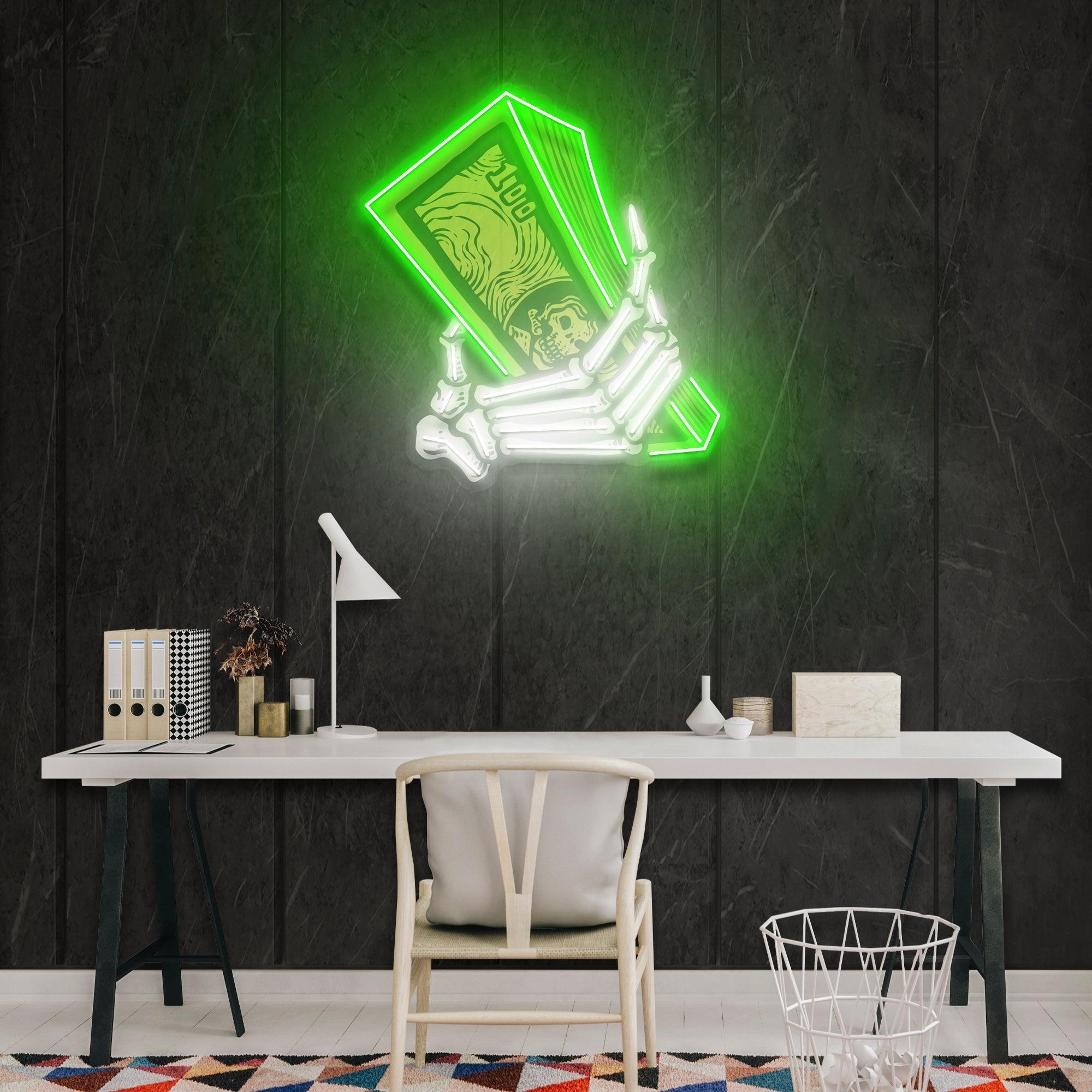 Hand Money Artwork Led Neon Sign Light - Neonbir
