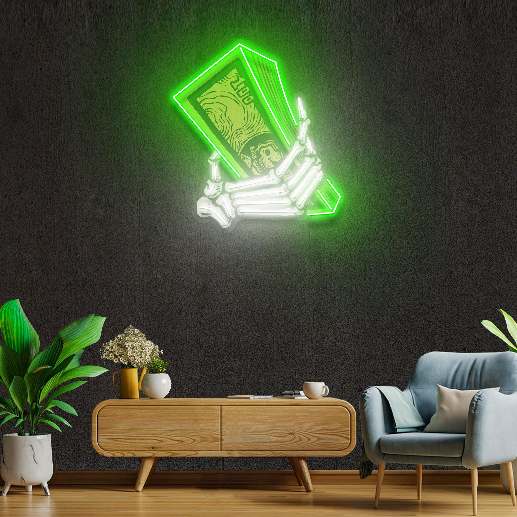 Hand Money Artwork Led Neon Sign Light - Neonbir