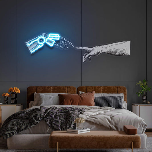 Hand Robot Acrylic Artwork Led Neon Sign Light - Neonbir