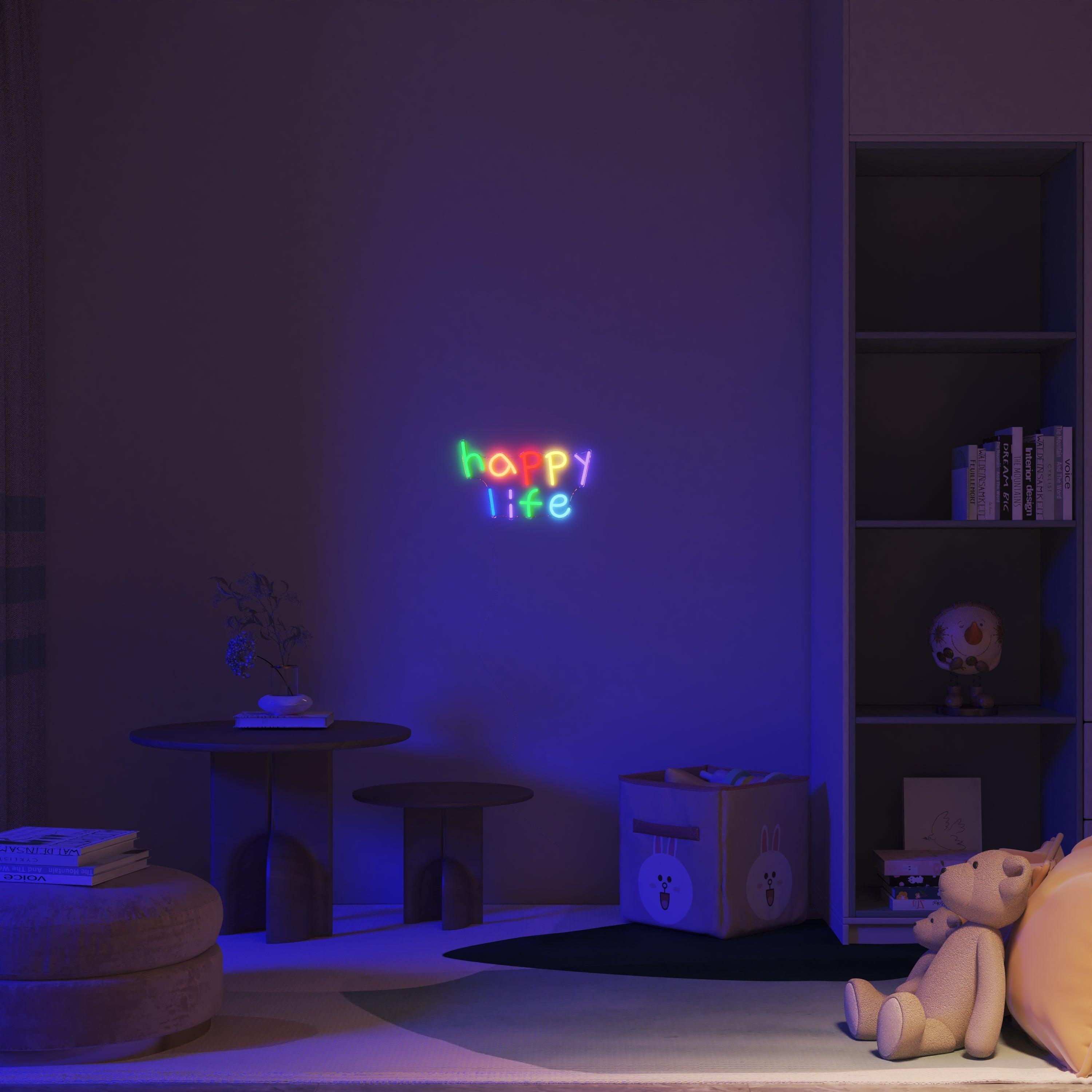 Happy Life - Neon Tabela - Neonbir