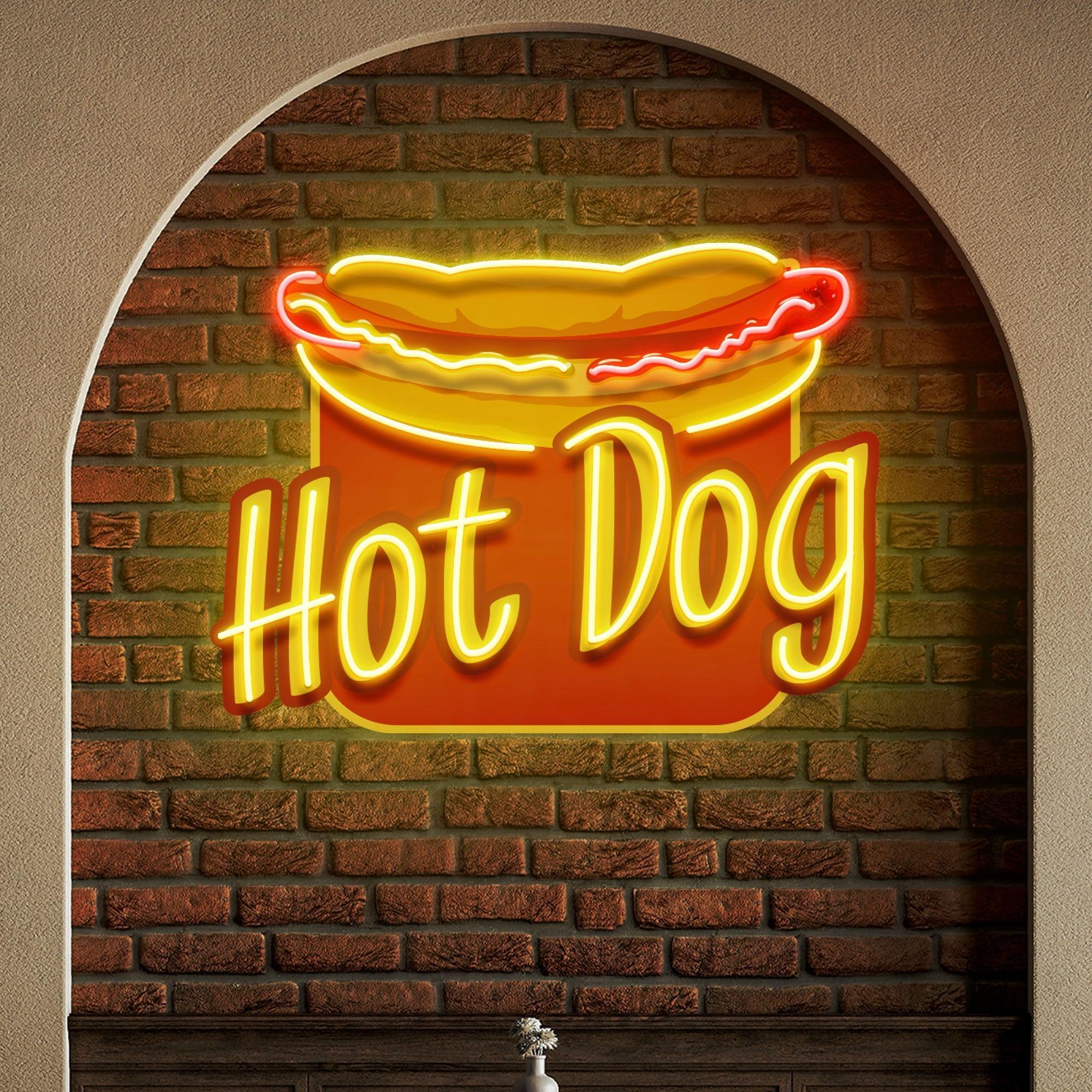 Custom Name Fast Food Restaurant With Hot Dog Led Neon Sign Light - Neonbir