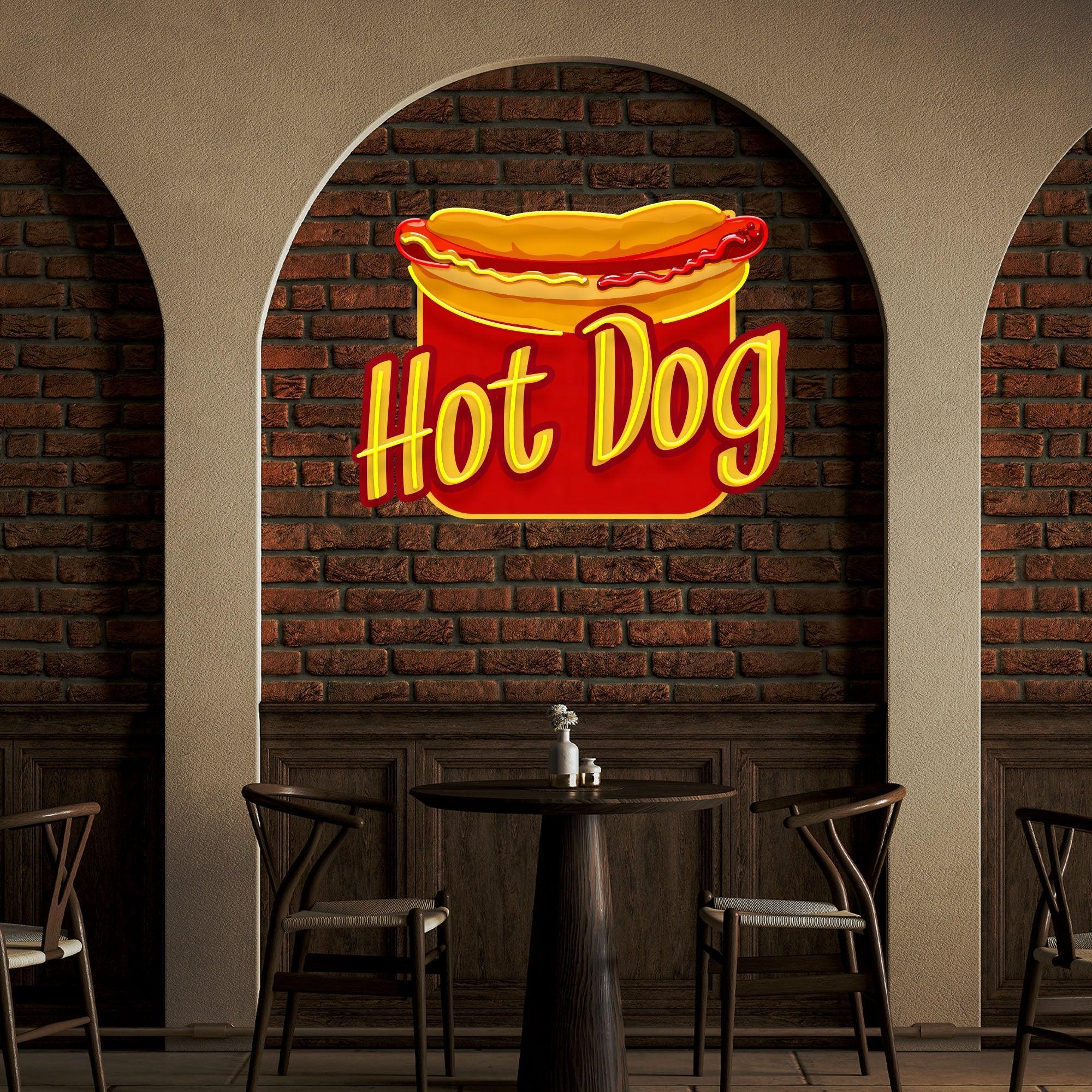 Custom Name Fast Food Restaurant With Hot Dog Led Neon Sign Light - Neonbir