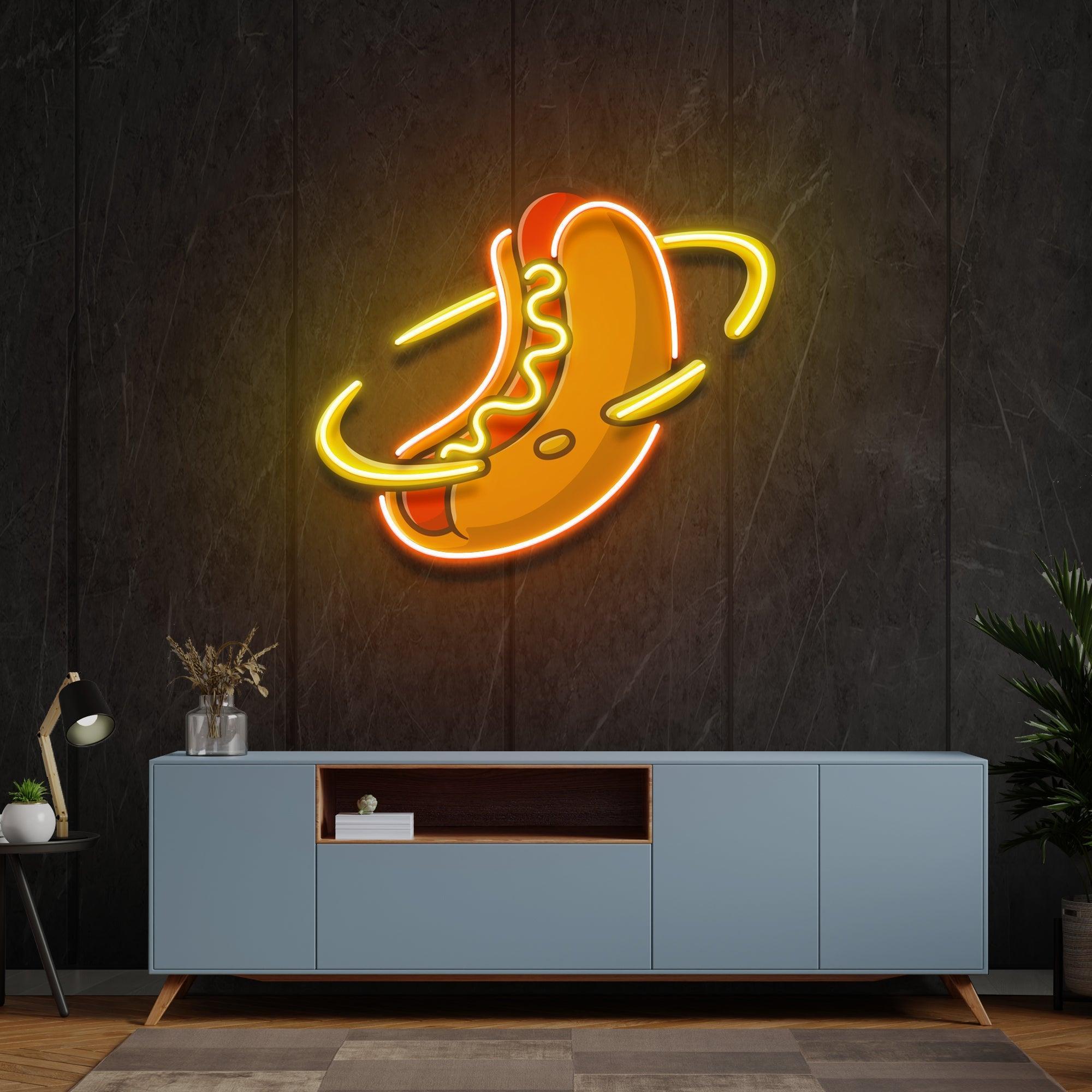 Hotdog Planet Cartoon Artwork Led Neon Sign Light - Neonbir