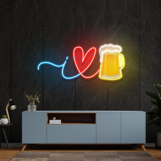 I Love Beer Artwork Led Neon Sign Light - Neonbir