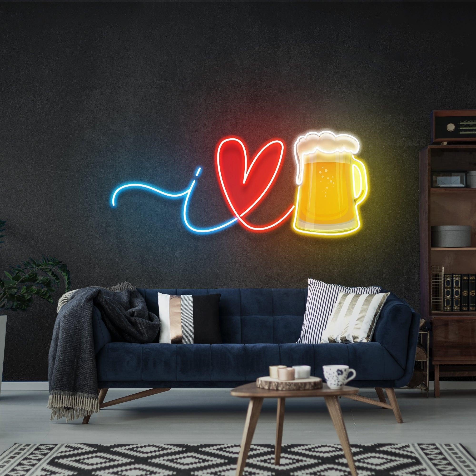 I Love Beer Artwork Led Neon Sign Light - Neonbir