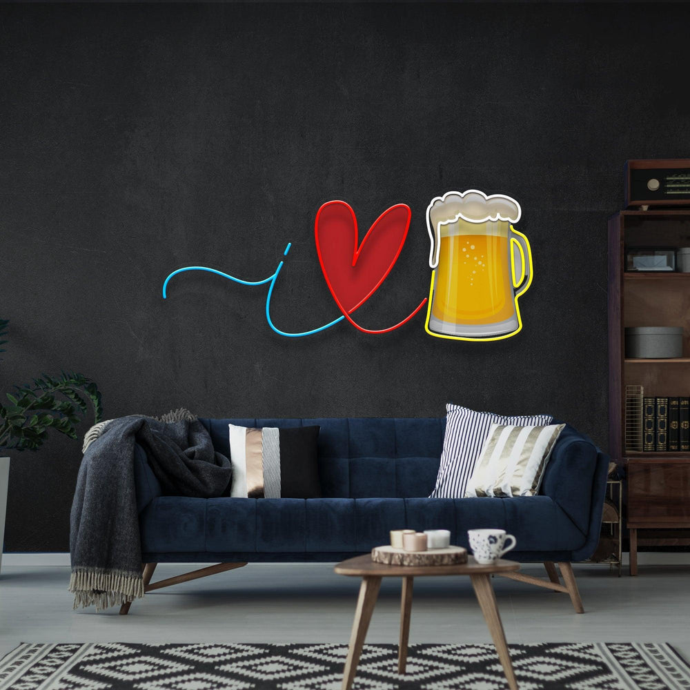 I Love Beer Artwork Led Neon Sign Light - Neonbir