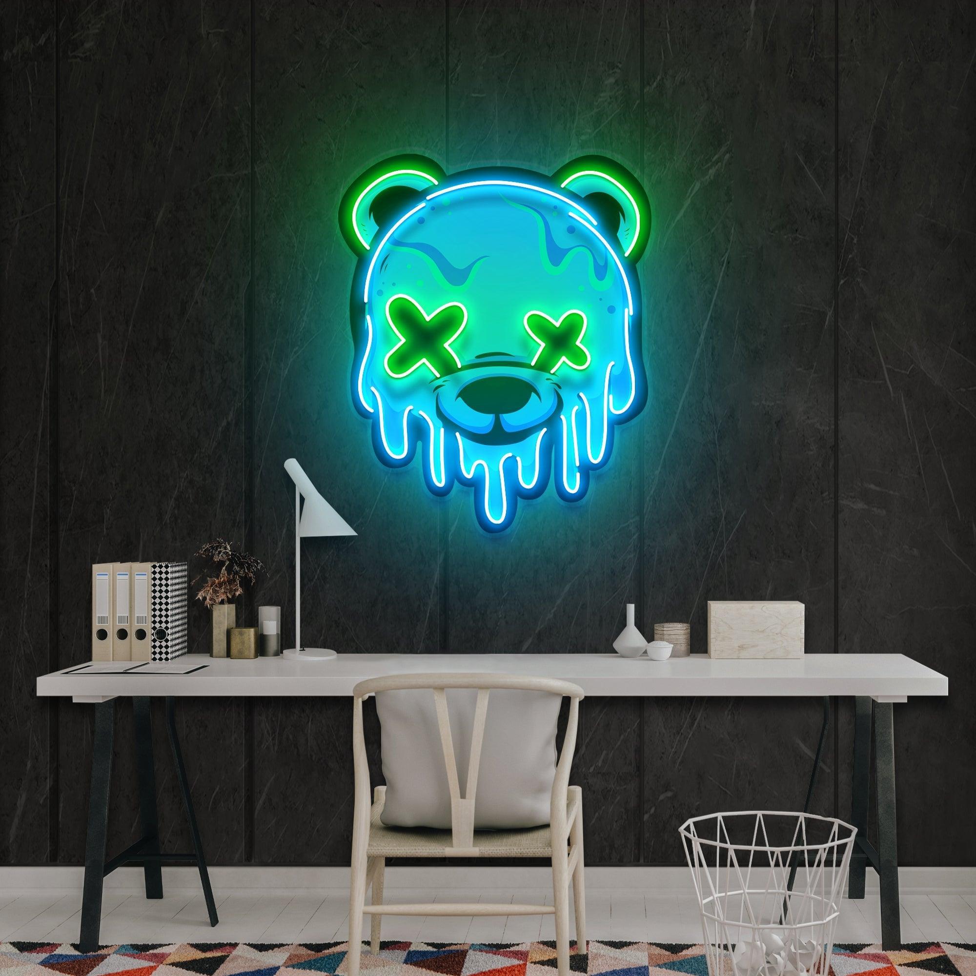 Ice Head Bear Artwork Led Neon Sign Light - Neonbir