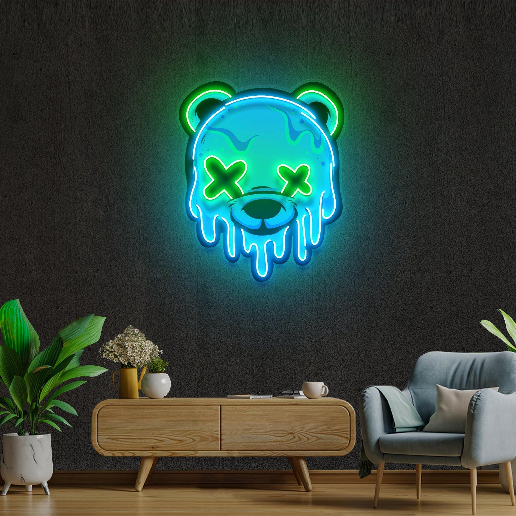 Ice Head Bear Artwork Led Neon Sign Light - Neonbir