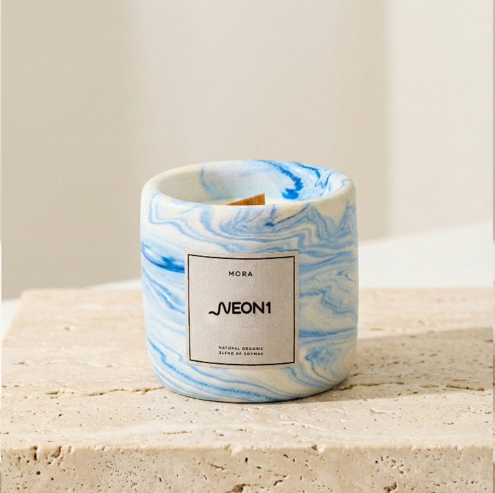 Krem Mermer Desenli Beton Soya Mum