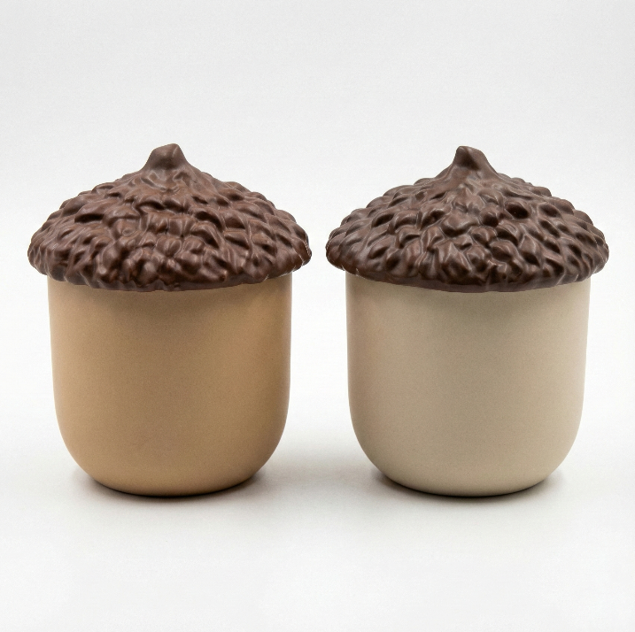 Kapaklı Meşe Palamudu Saklama Kutusu Tekli