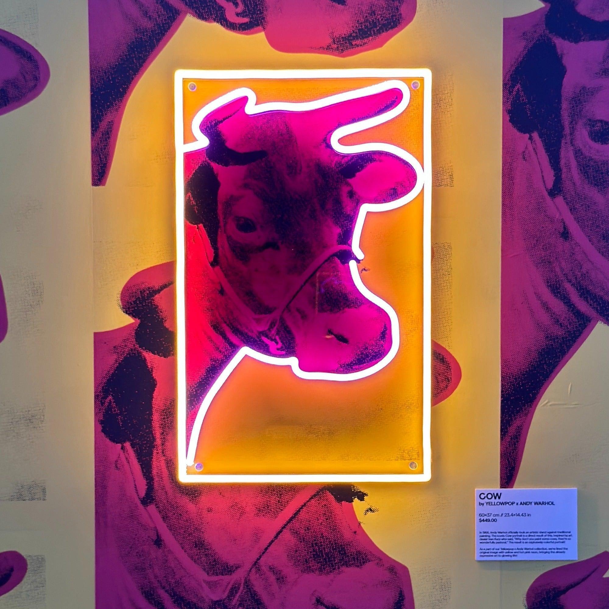 Cow by Andy Warhol - Neon Tabela - Neonbir