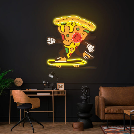 Pizza Skater Artwork Led Neon Sign Light - Neonbir