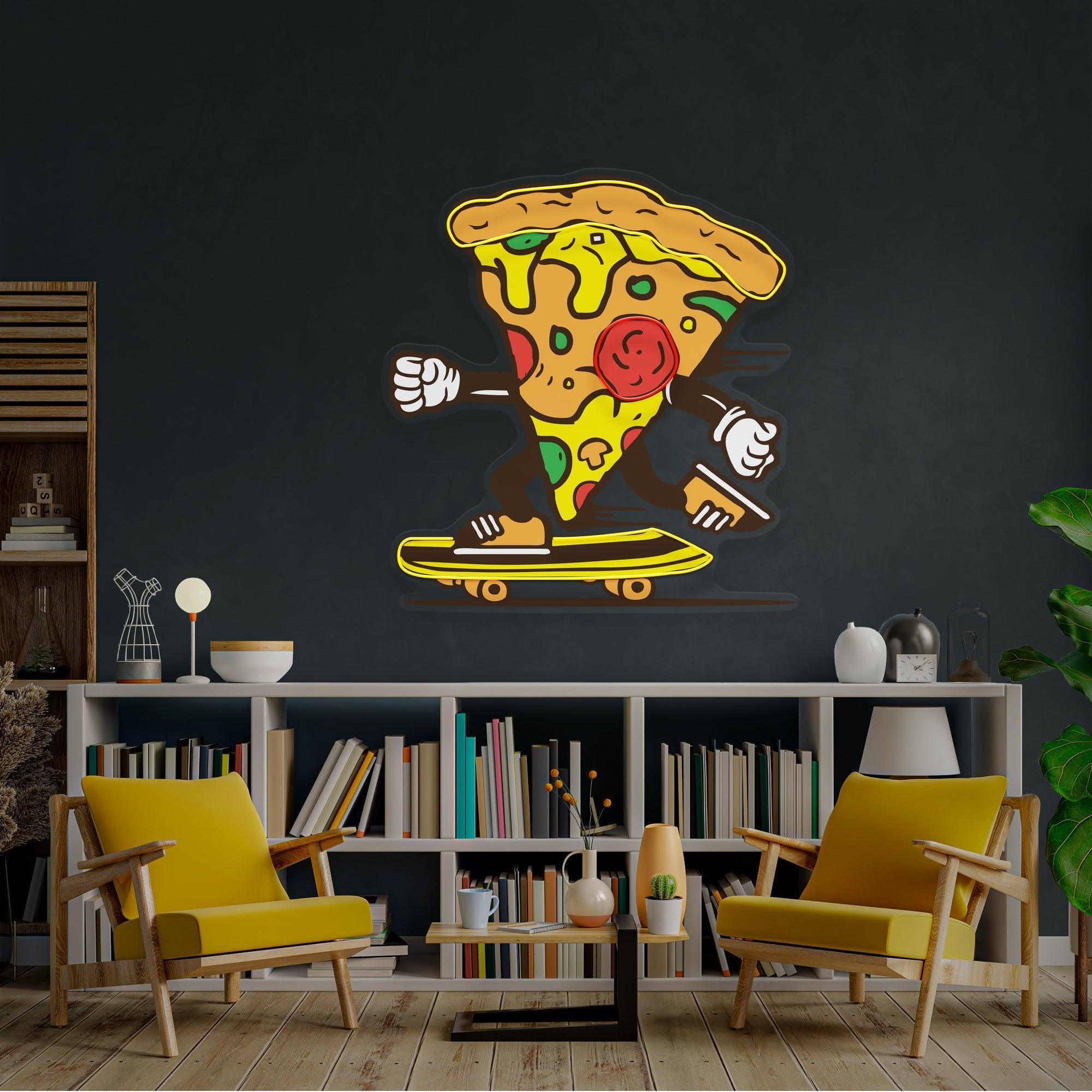 Pizza Skater Artwork Led Neon Sign Light - Neonbir