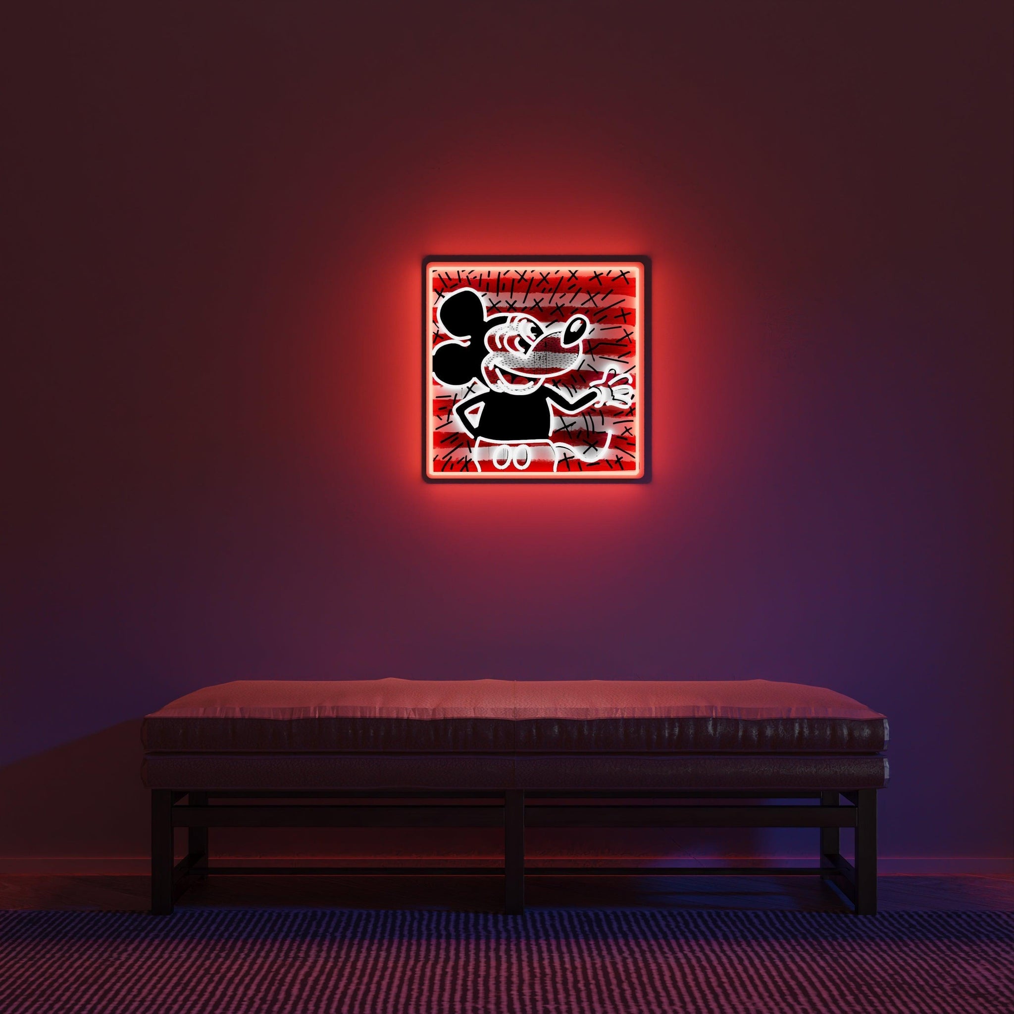 Keith Haring x Mickey 1 “Retro stripes”, Neon Tabela - Neonbir