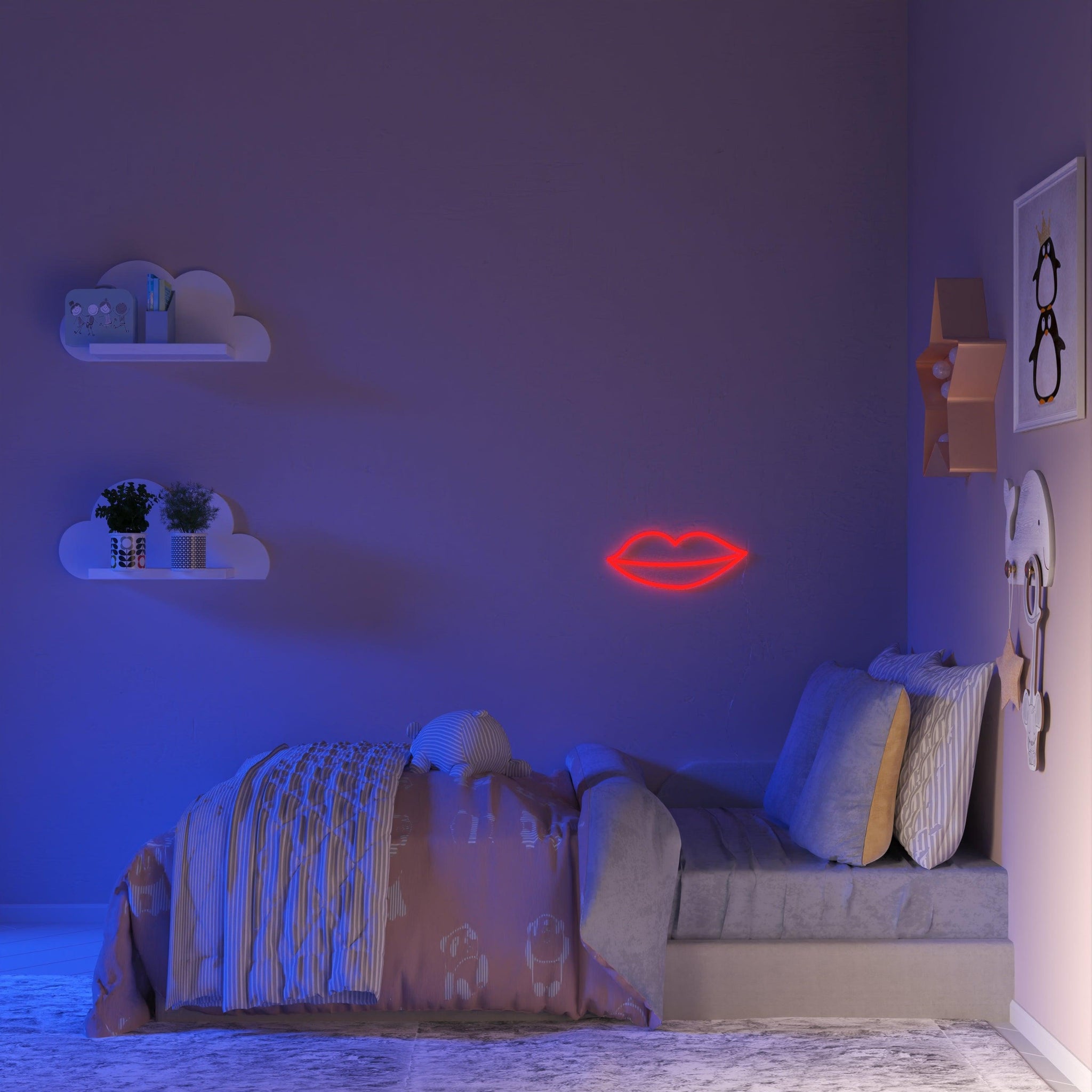 Kissy Lips - Neon Tabela - Neonbir