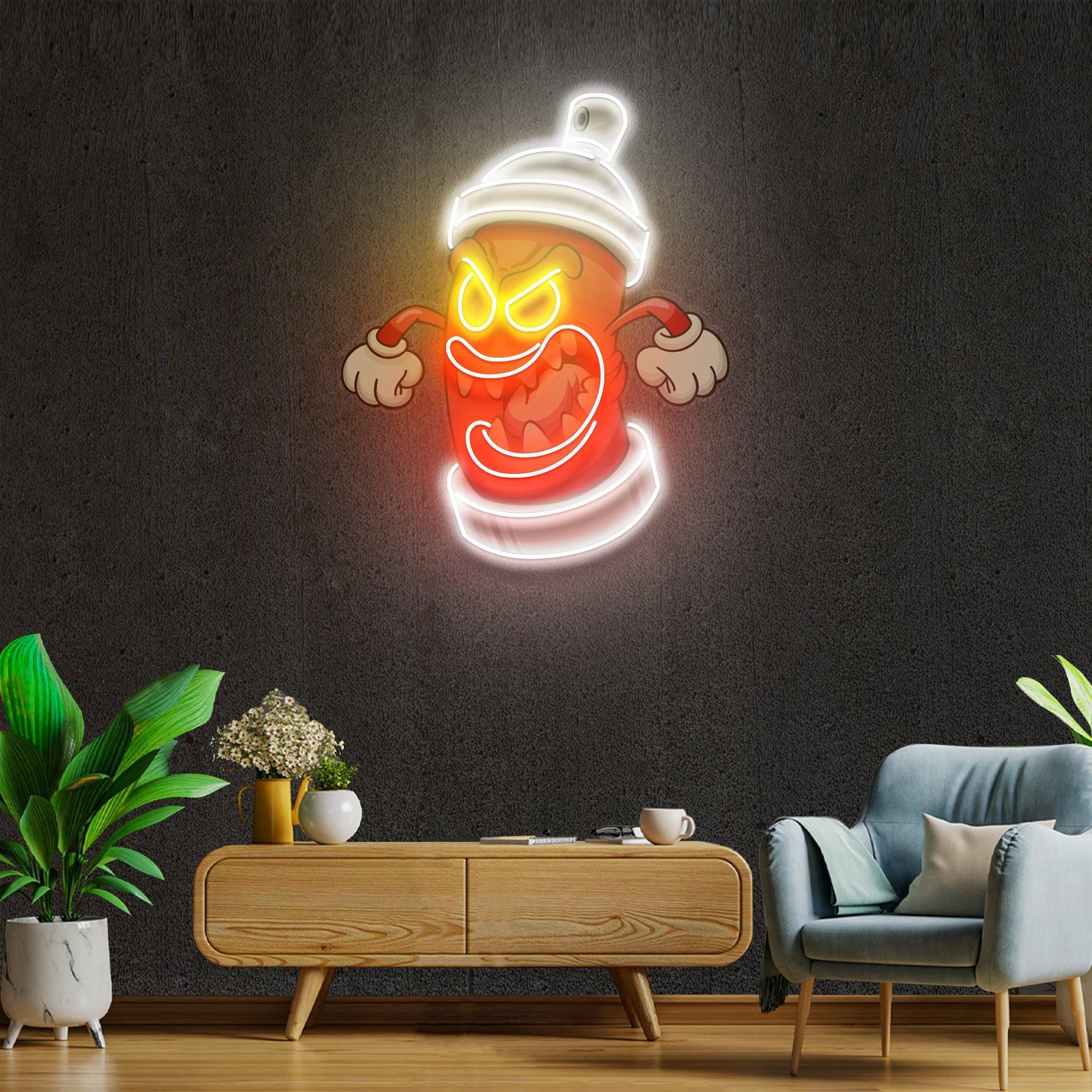 Angry Fire Hydrant Artwork Led Neon Sign Light - Neonbir