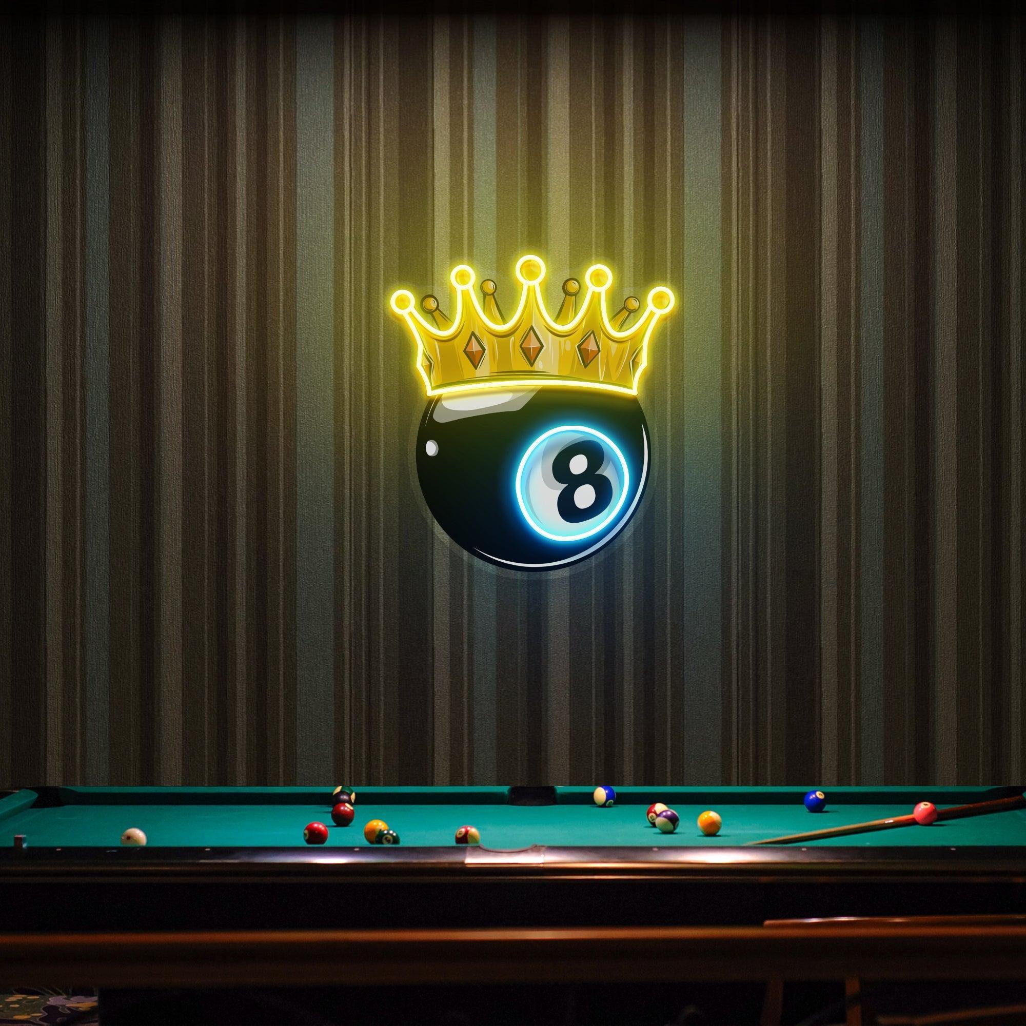 Billiards Wall Art, Billiards Balls Game Room Decor, Pub Decor Artwork Led Neon Sign Light - Neonbir