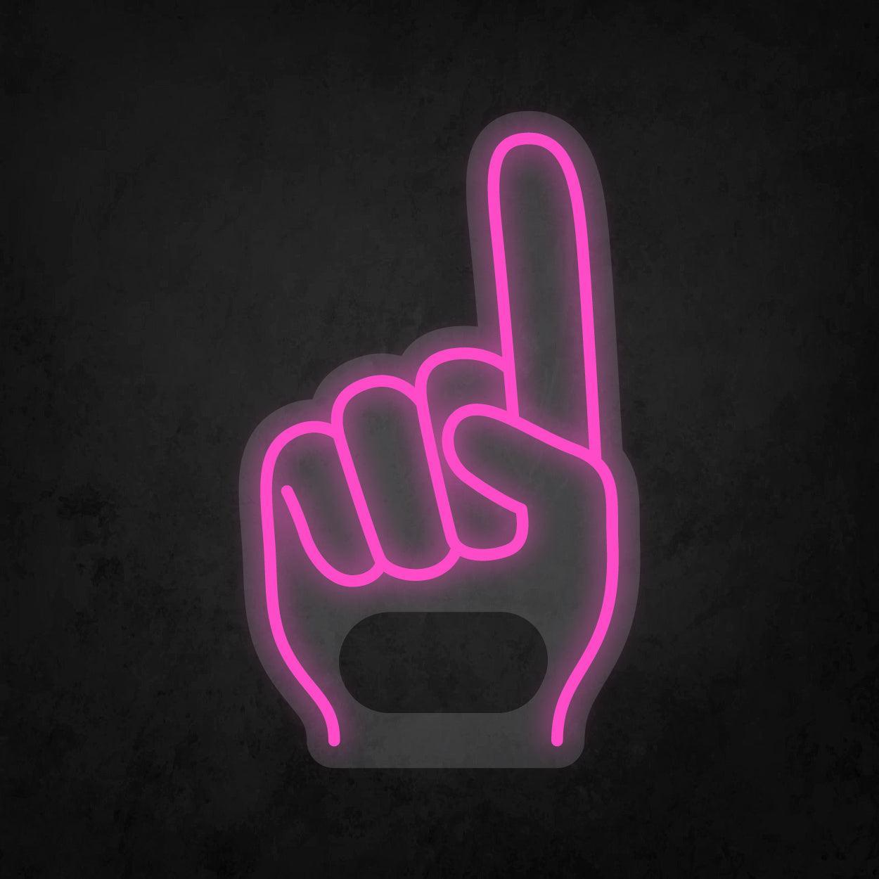 LED Neon Sign - Giant Finger Number 1 Universal Hand for All Occasions - Neonbir
