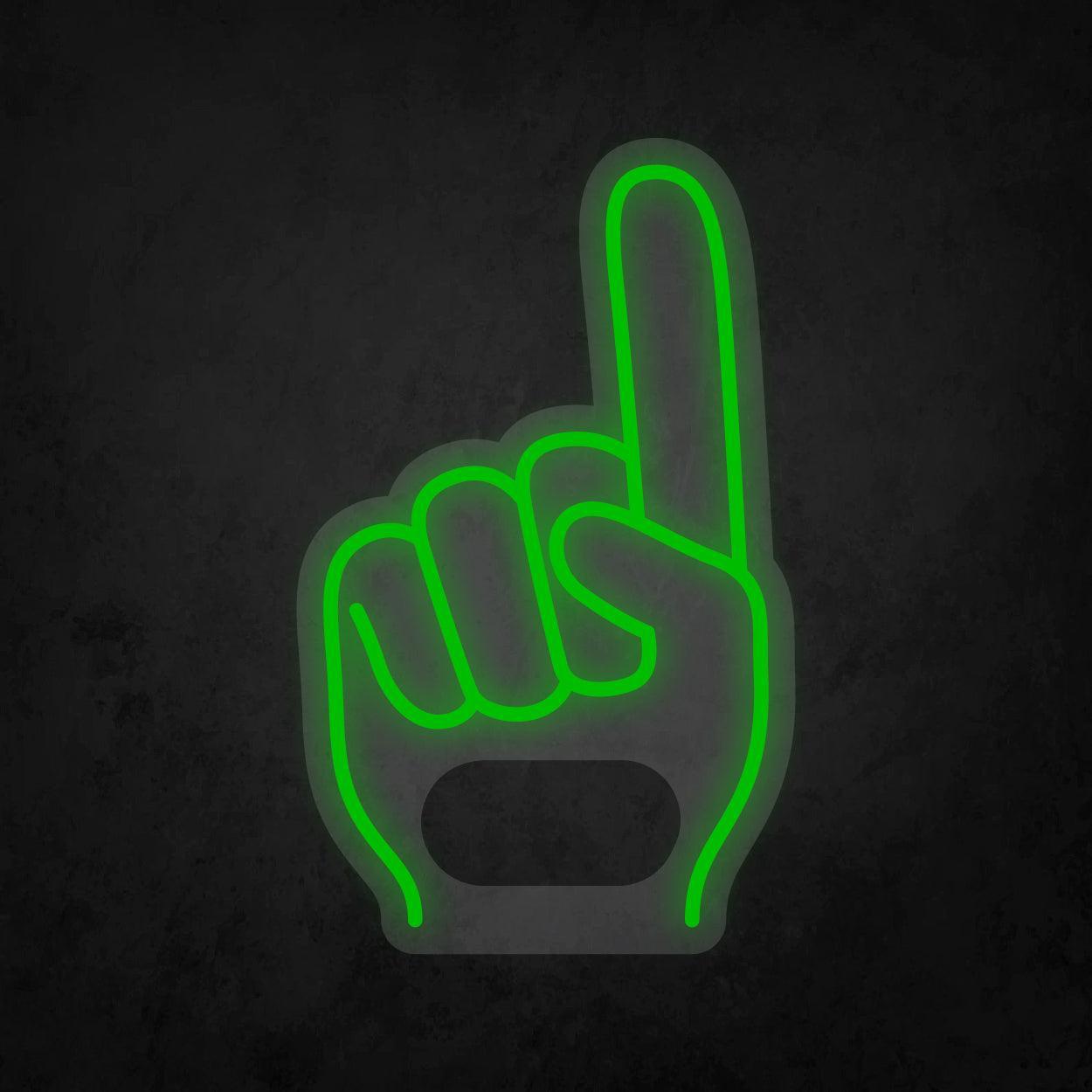 LED Neon Sign - Giant Finger Number 1 Universal Hand for All Occasions - Neonbir