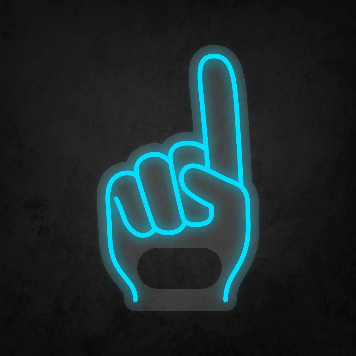 LED Neon Sign - Giant Finger Number 1 Universal Hand for All Occasions - Neonbir