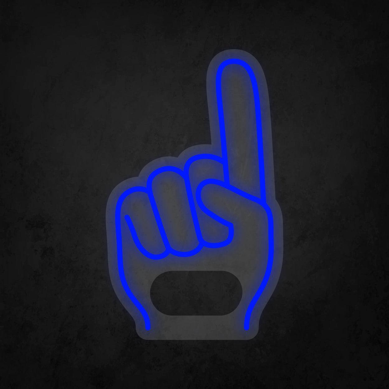 LED Neon Sign - Giant Finger Number 1 Universal Hand for All Occasions - Neonbir