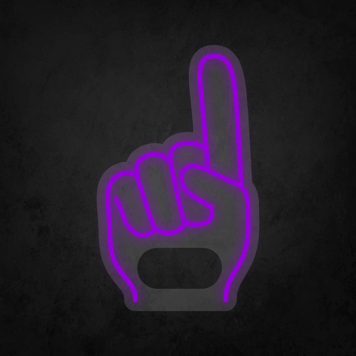 LED Neon Sign - Giant Finger Number 1 Universal Hand for All Occasions - Neonbir