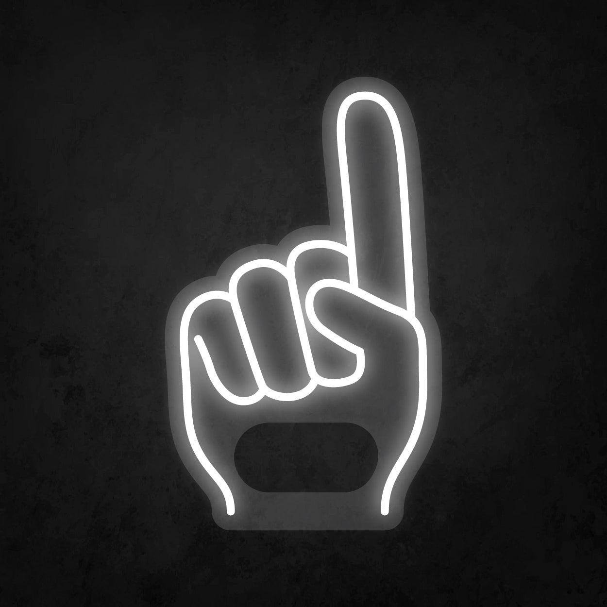 LED Neon Sign - Giant Finger Number 1 Universal Hand for All Occasions - Neonbir