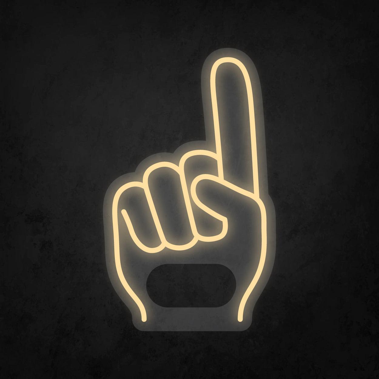 LED Neon Sign - Giant Finger Number 1 Universal Hand for All Occasions - Neonbir