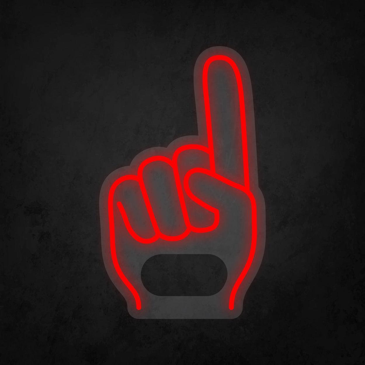 LED Neon Sign - Giant Finger Number 1 Universal Hand for All Occasions - Neonbir