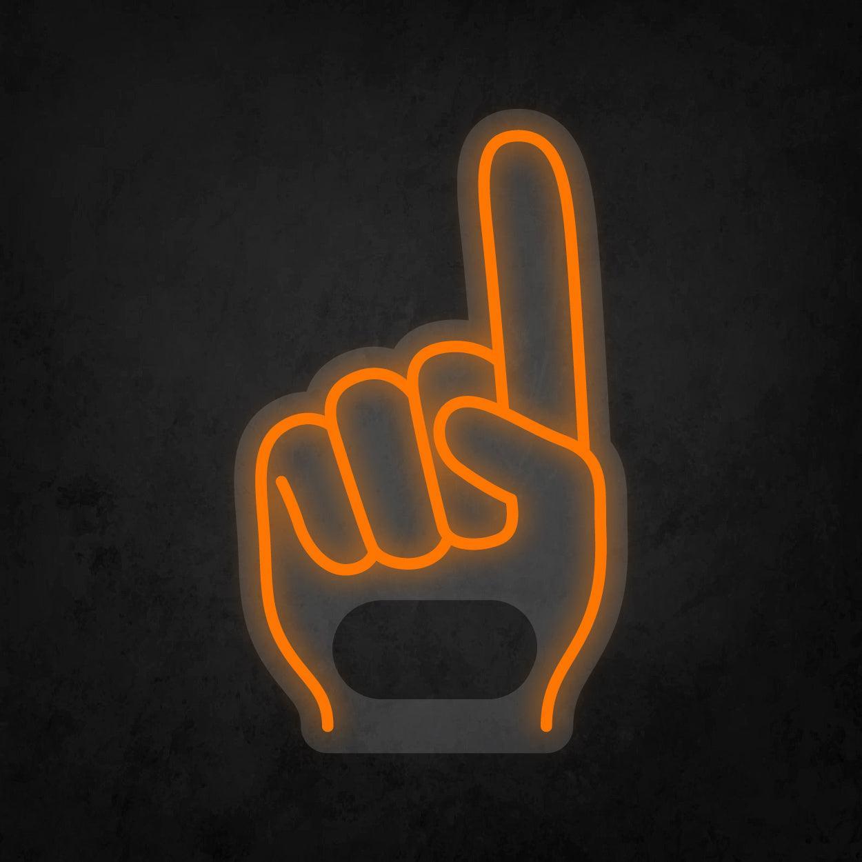 LED Neon Sign - Giant Finger Number 1 Universal Hand for All Occasions - Neonbir