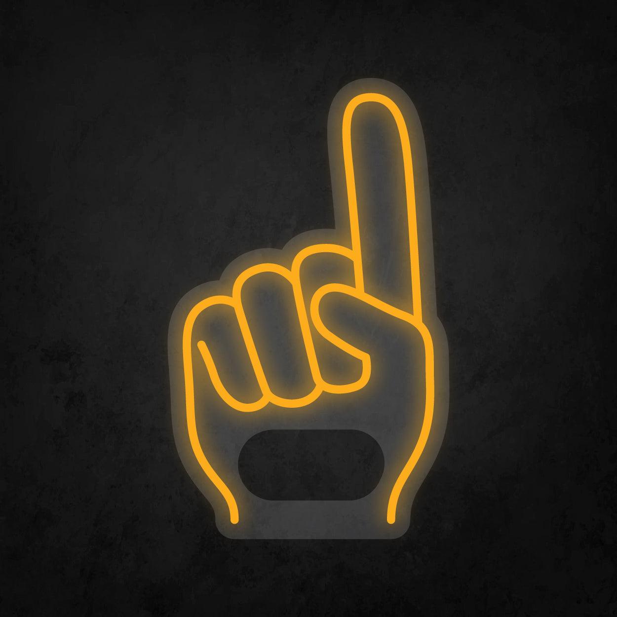 LED Neon Sign - Giant Finger Number 1 Universal Hand for All Occasions - Neonbir
