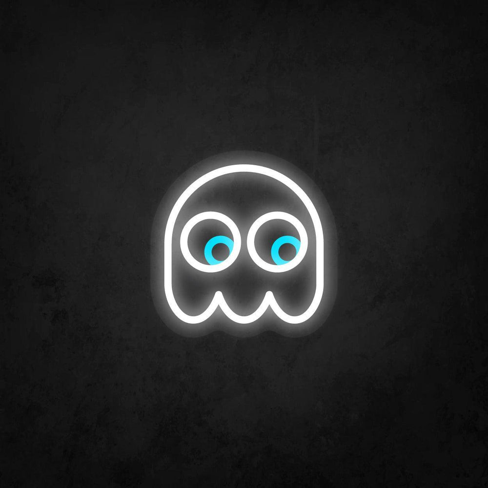 LED Neon Sign - Pac-Man Ghost Looking to The Lower Right - Neonbir