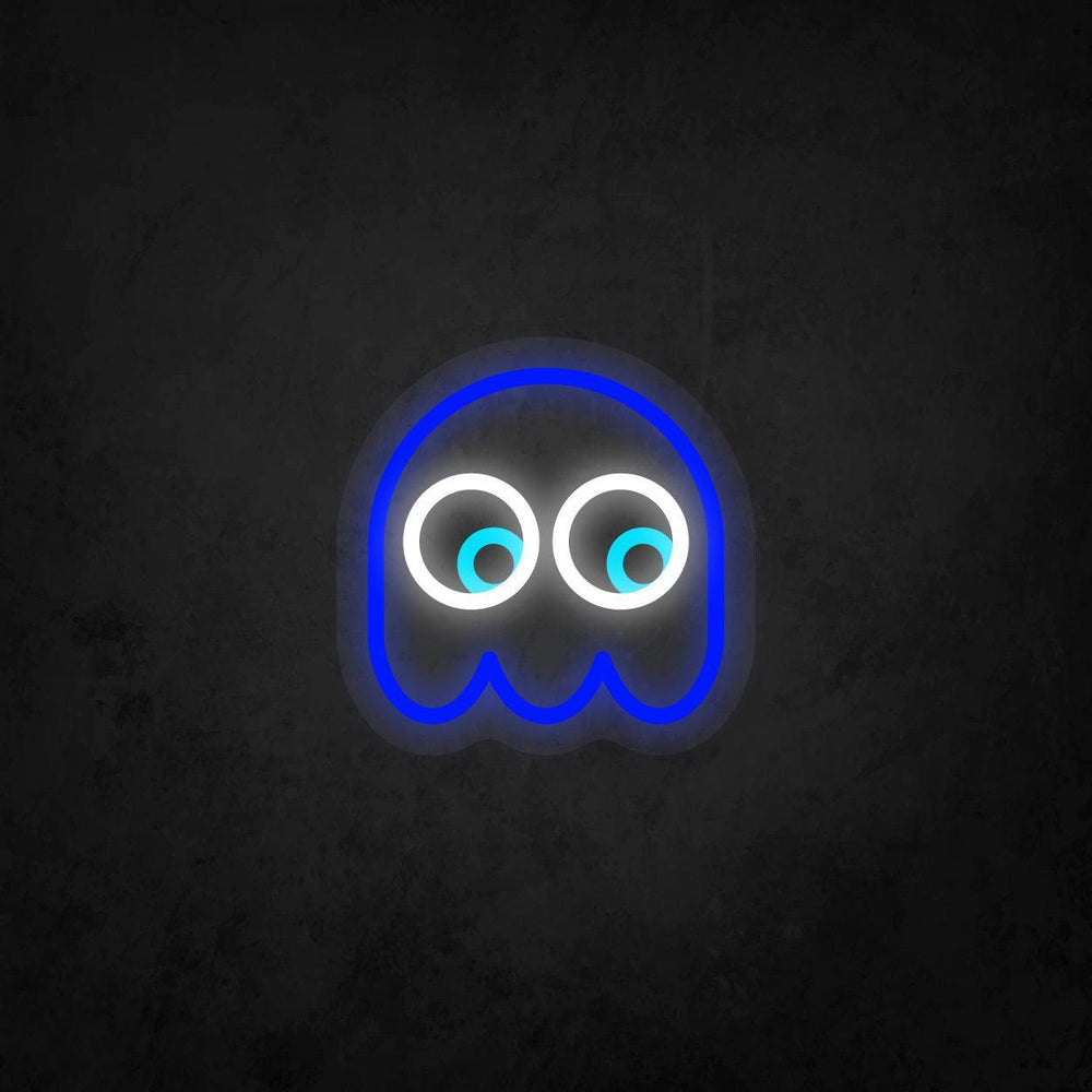 LED Neon Sign - Pac-Man Ghost Looking to The Lower Right - Neonbir