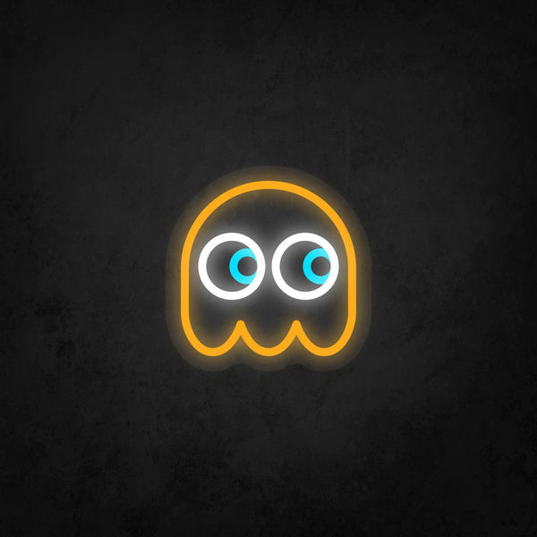 Pac-Man Ghost Looking To The Right Neon Tabela