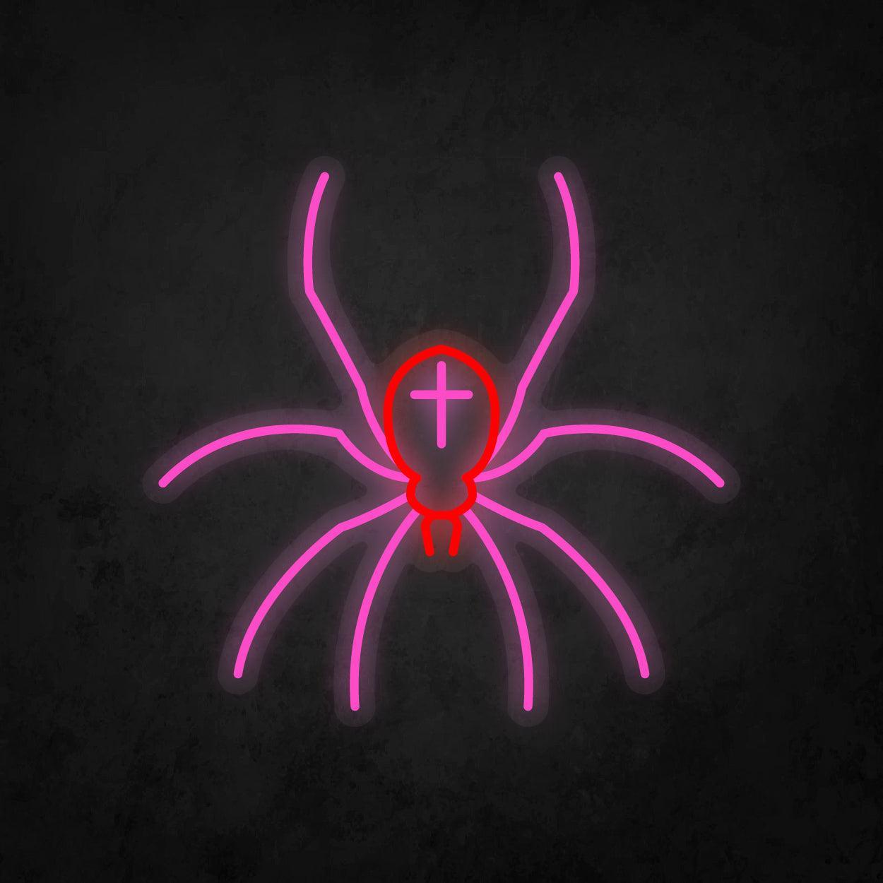LED Neon Sign - Poisonous Spider Cross Tattoo - Neonbir
