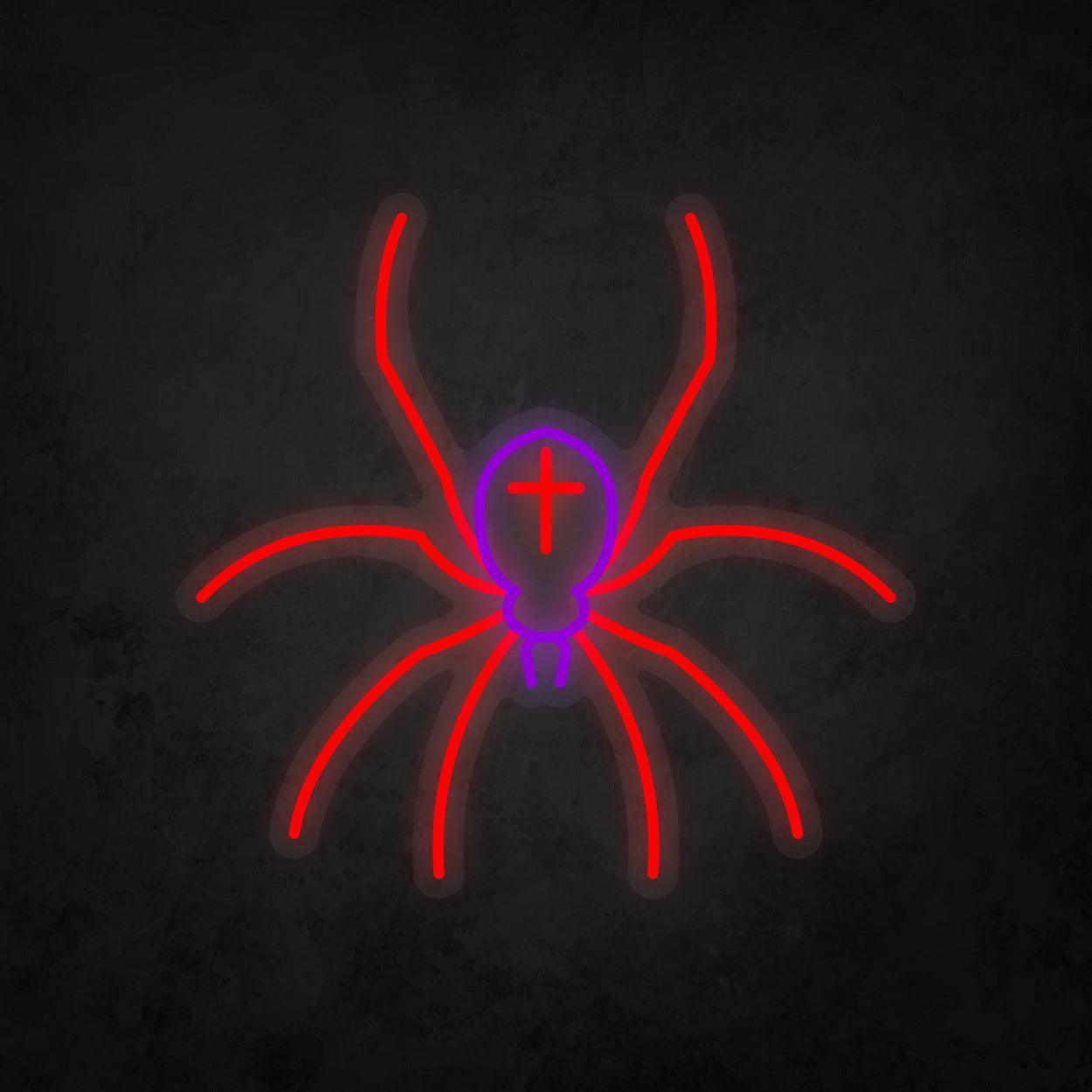 LED Neon Sign - Poisonous Spider Cross Tattoo - Neonbir