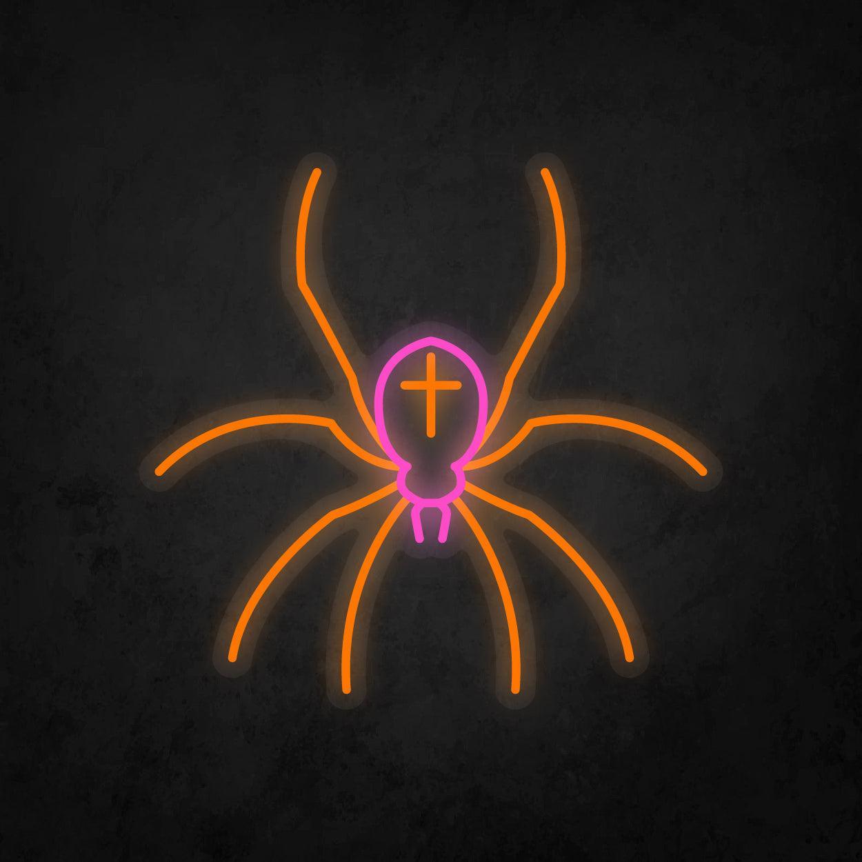 LED Neon Sign - Poisonous Spider Cross Tattoo - Neonbir