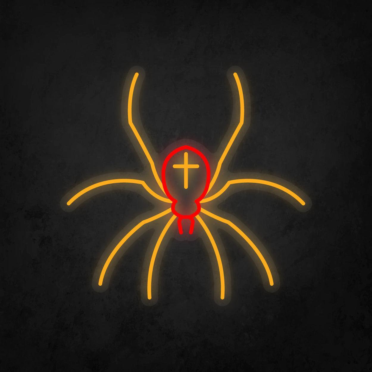 LED Neon Sign - Poisonous Spider Cross Tattoo - Neonbir