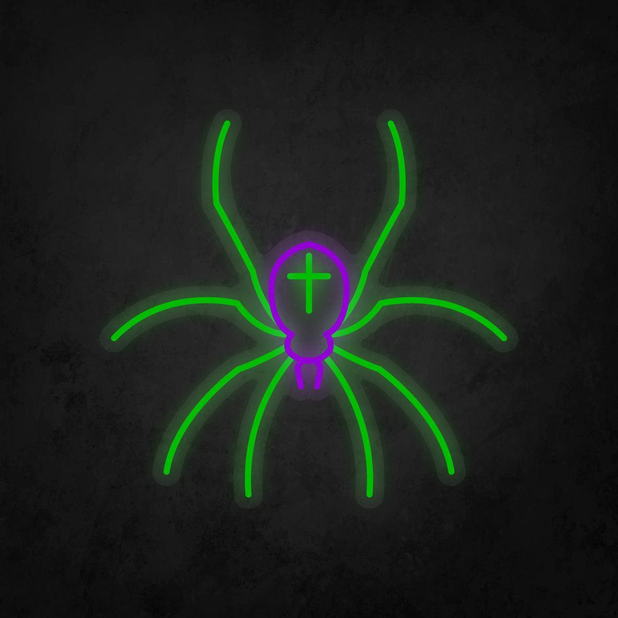 LED Neon Sign - Poisonous Spider Cross Tattoo - Neonbir