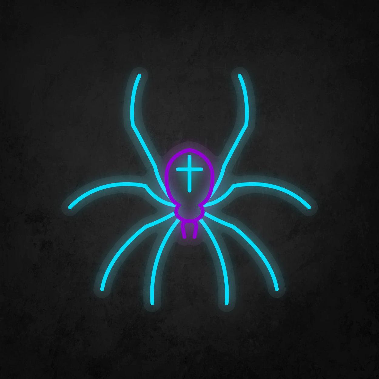 LED Neon Sign - Poisonous Spider Cross Tattoo - Neonbir