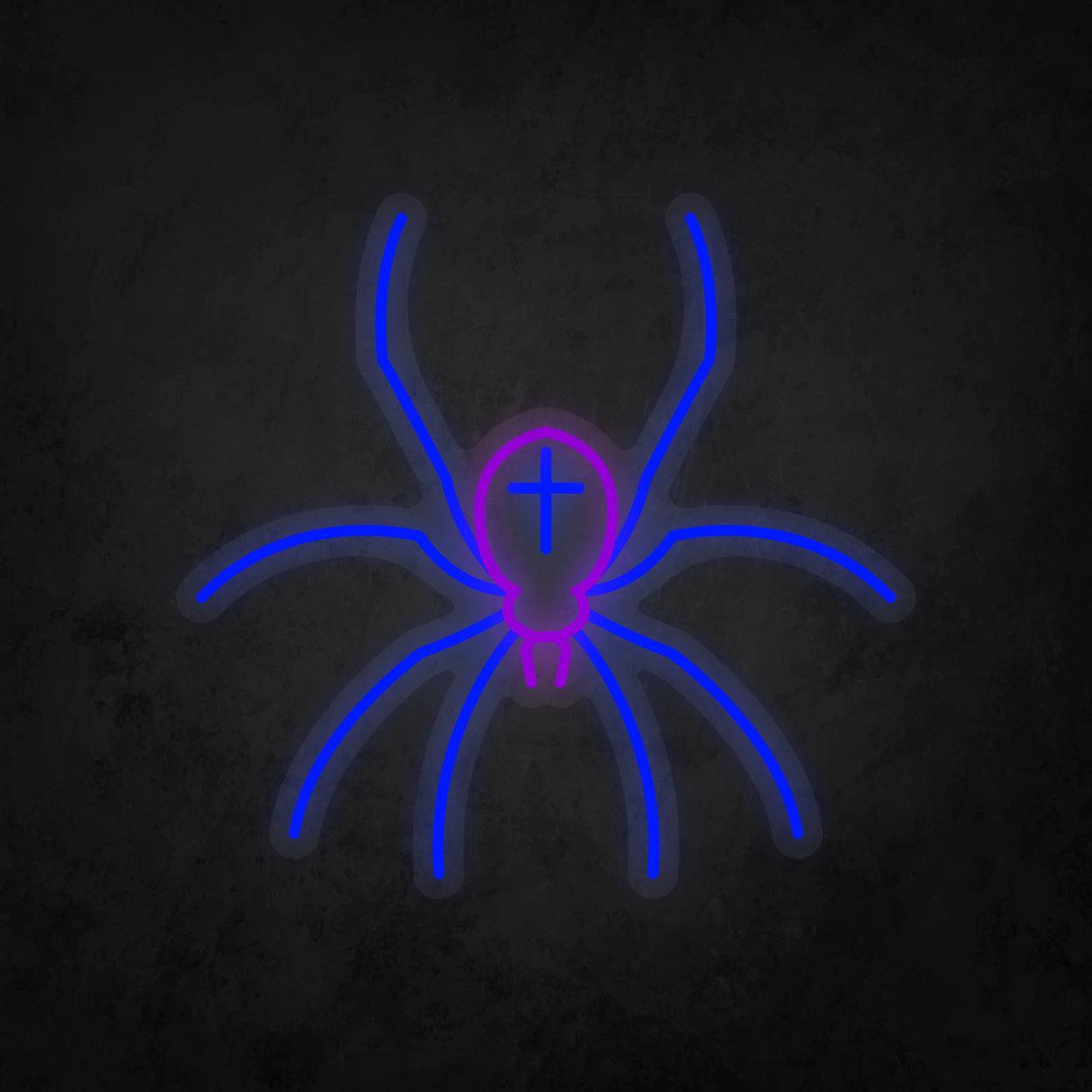 LED Neon Sign - Poisonous Spider Cross Tattoo - Neonbir