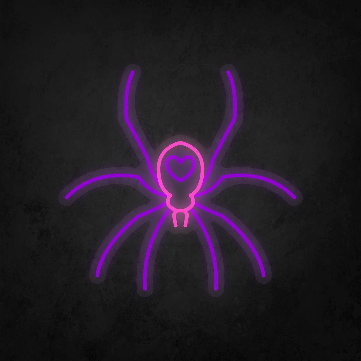 LED Neon Sign - Poisonous Spider Heart Tattoo - Neonbir
