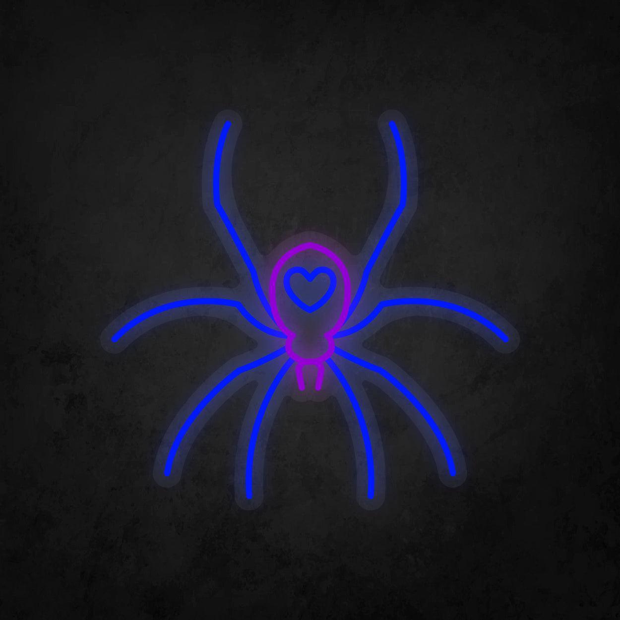 LED Neon Sign - Poisonous Spider Heart Tattoo - Neonbir