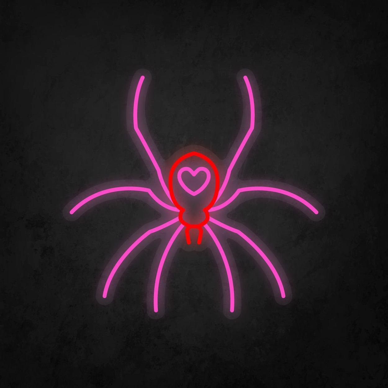 LED Neon Sign - Poisonous Spider Heart Tattoo - Neonbir