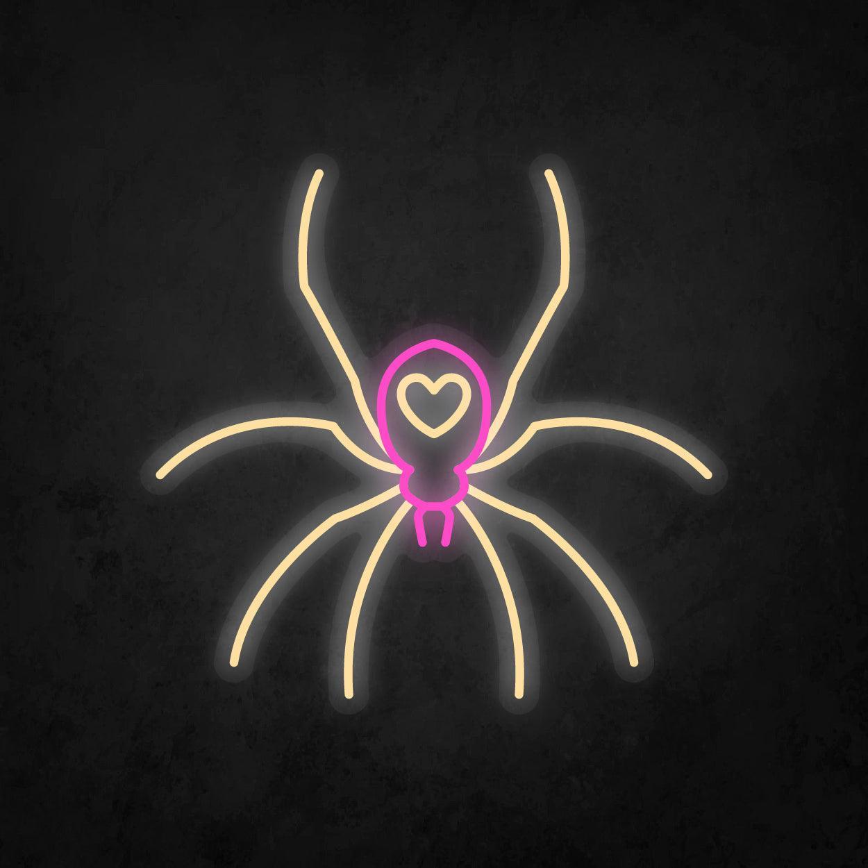 LED Neon Sign - Poisonous Spider Heart Tattoo - Neonbir